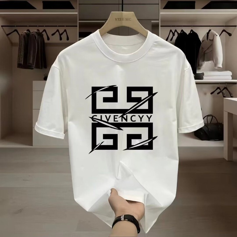 Streetwear Brand Tees - 2026남성용 GIVENCY 브랜드 로고 프린트 티셔츠